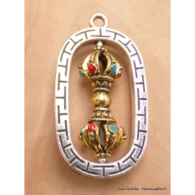 Pendentif tibétain Dorjé 6 branches - Pendentifs tibétains bouddhistes
