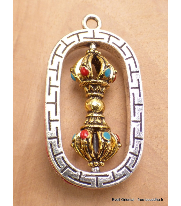 Bijou tibétain pendentif Dordjé 6 branches Bijoux tibetains bouddhistes PAP5 Bijou tibétain pendentif Dordjé 6 branches Bijoux tibetains bouddhistes PAP5
