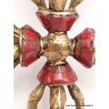 Double Dordjé tibétain en laiton et corail Cloches et dorjé tibétains DBLE26