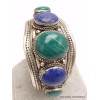 Bracelet tibétain grosses pierres malachite lapis lazuli Bracelets tibétains bouddhistes BRAC203.2