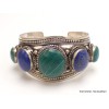 Bracelet tibétain grosses pierres malachite lapis lazuli Bracelets tibétains bouddhistes BRAC203.2