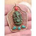 Pendentif tibétain Ganesh plaqué or Objets Ganesh FC9