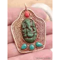 Pendentif tibétain Ganesh plaqué or - Pendentifs tibétains bouddhistes