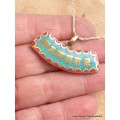 Pendentif tibétain Mantra de Chenrezi incurvé Bijoux tibetains bouddhistes FC11