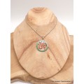 Bijou tibétain Pendentif bouddhiste OM corail turquoise Bijoux tibetains bouddhistes BT17.3