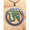 Bijou tibétain Pendentif bouddhiste OM couleur lapis Bijoux tibetains bouddhistes BT17.5