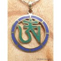 Bijou tibétain Pendentif bouddhiste OM couleur lapis Bijoux tibetains bouddhistes BT17.5