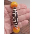 Gros Bracelet tibétain perles de Dzi ambre Bracelets tibétains bouddhistes BRTIB2