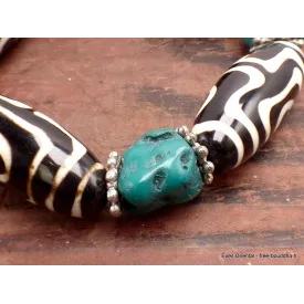 Bracelet tibétain grosses perles de Dzi - Bracelets tibétains bouddhistes