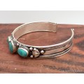 Bracelet tibétain 3 turquoises fantaisie Bracelets tibétains bouddhistes ref123