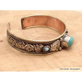 Bracelet Tibétain Om cuivre et métal - Bijoux en Cuivre