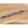 Bracelet tibétain Om et mantra couleur lapis lazuli Bracelets tibétains bouddhistes BT46.2