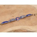 Bracelet tibétain Om et mantra couleur lapis lazuli Bracelets tibétains bouddhistes BT46.2