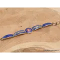 Bracelet tibétain Om et mantra couleur lapis lazuli - Bracelets tibétains bouddhistes