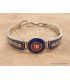 Bracelet tibétain Om et mantra couleur lapis lazuli Bracelets tibétains bouddhistes BT46.2