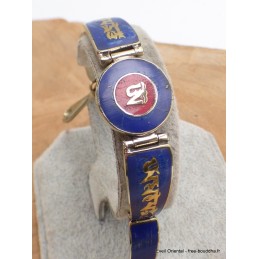Bracelet tibétain Om et mantra couleur lapis lazuli Bijoux tibetains bouddhistes BT46.2