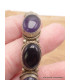 Bracelet tibétain Onyx noir améthyste Bracelets tibétains bouddhistes ref 6003.5