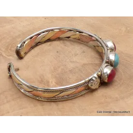 Bracelet tibétain tressé Turquoise Cornaline - Bracelets tibétains bouddhistes