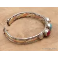 Bracelet tibétain tressé Turquoise Cornaline - Bracelets tibétains bouddhistes