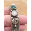 Bracelet tibétain Dordjé onyx vert pierre de lune Bracelets tibétains bouddhistes ref 3777.2