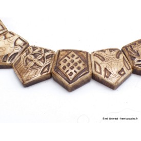 Collier tibétain bouddhiste 8 signes auspicieux Bijoux tibetains bouddhistes WN51