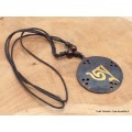 Collier tibétain Om patine noire Bijoux tibetains bouddhistes WN52