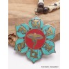Collier tibétain Yeux de Bouddha symboles bouddhistes Bijoux tibetains bouddhistes WN54