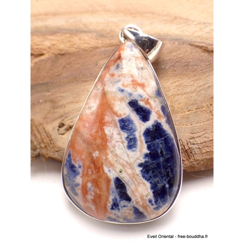 Pendentif Sodalite orange forme goutte Pendentifs pierres naturelles LAM3.1