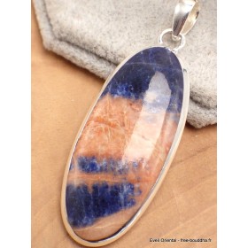 Pendentif Sodalite orange oval allongé Pendentifs pierres naturelles LAM3.2