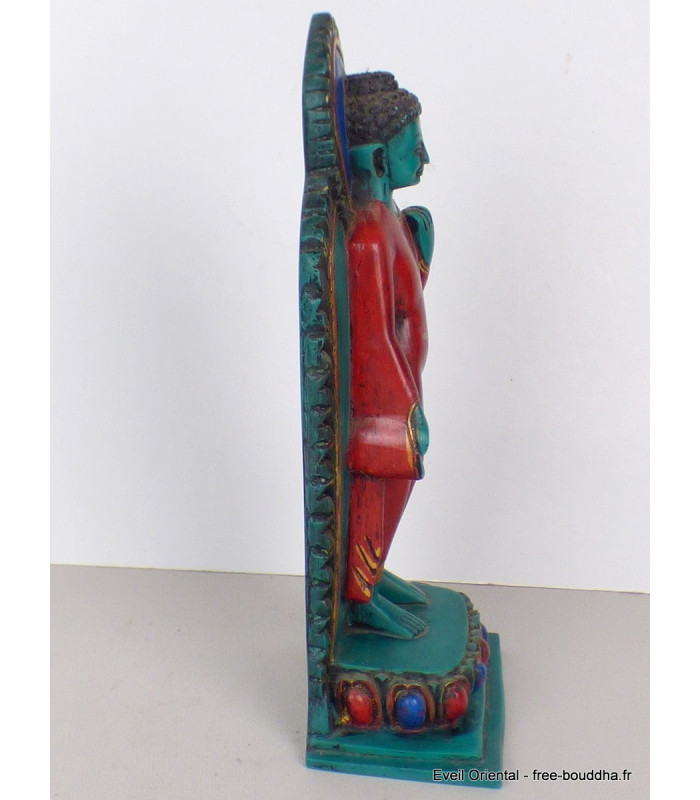 DEFAUT Statue Bouddha debout en marche Statuettes Bouddhistes STABD1def