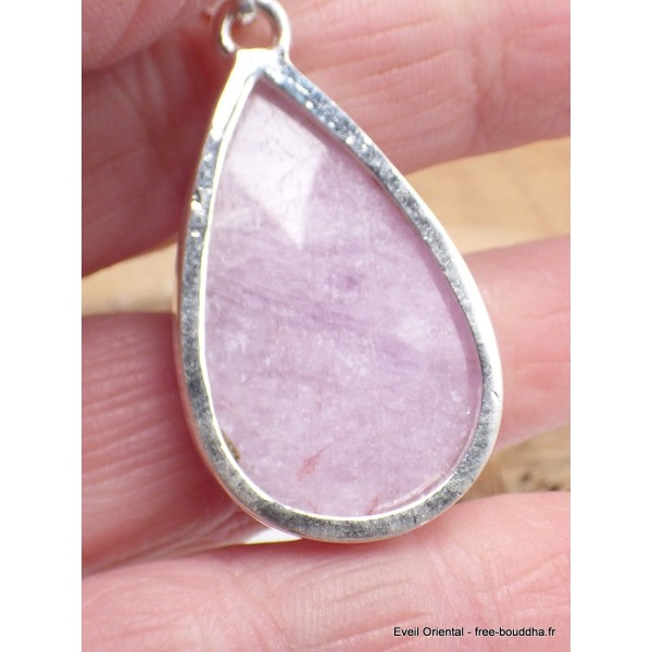 Pendentif Kunzite rose Lilas bombée Pendentifs pierres naturelles LAM10