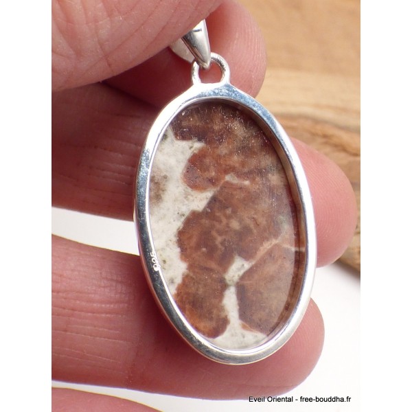 Pendentif Grenat Spessartine sur calcaire Pendentifs pierres naturelles LAM15