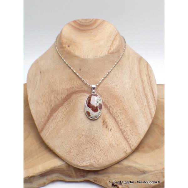 Pendentif Grenat Spessartine sur calcaire Pendentifs pierres naturelles LAM15