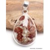 Pendentif goutte Grenat Spessartine sur calcaire Pendentifs pierres naturelles LAM15.1