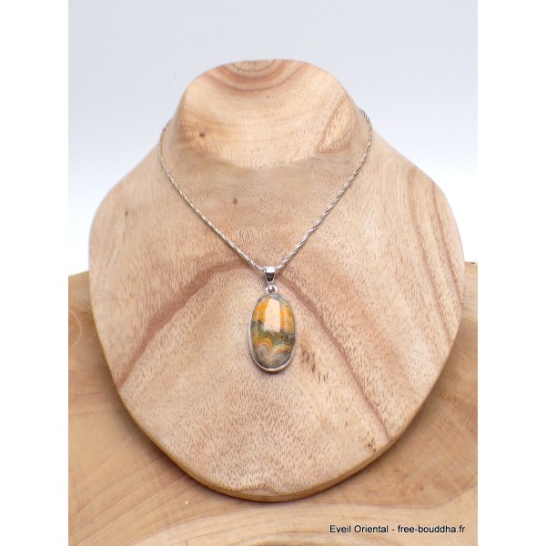 Pendentif rond Jaspe Bourdon oval Pendentifs pierres naturelles LAM16.2