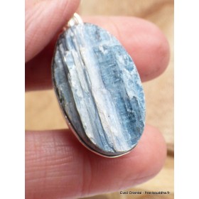 Pendentif Cyanite bleue paraiba brute oval Pendentifs pierres naturelles LAM21.1