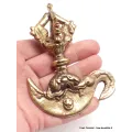 Dorje tibétain kartika en laiton massif - Dordjé, double dorjé (sans cloche)