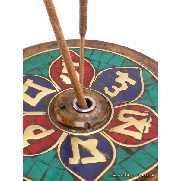 Porte encens tibétain mantra en bois Brûleurs et porte-encens PET50