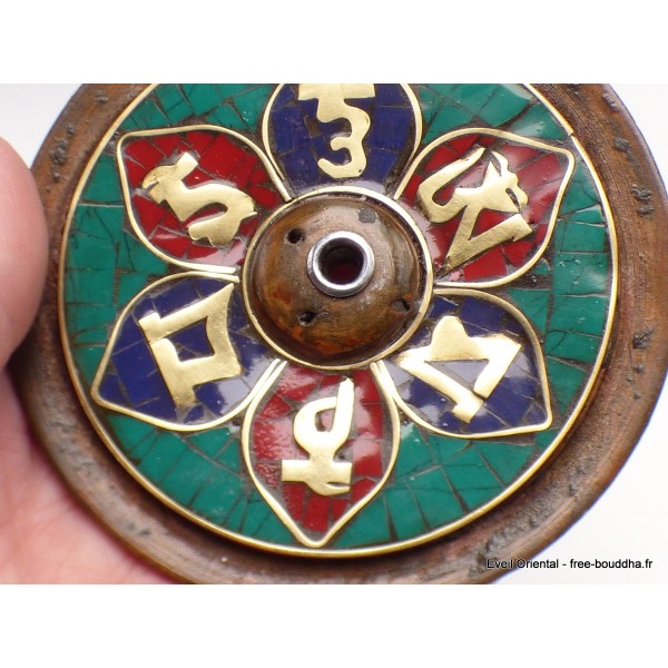 Porte encens tibétain mantra en bois Brûleurs et porte-encens PET50