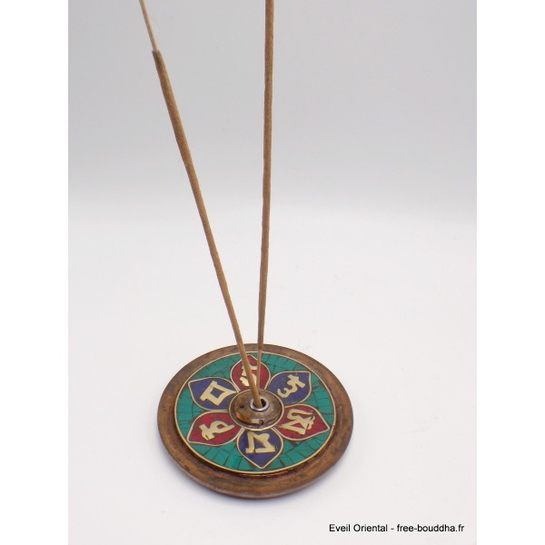 Porte encens tibétain mantra en bois Brûleurs et porte-encens PET50