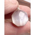 Bijou Sélénite pendentif hexagonal Pendentifs pierres naturelles LAM25.3