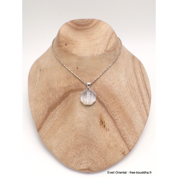 Bijou Sélénite pendentif hexagonal Pendentifs pierres naturelles LAM25.3