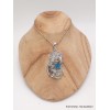 Très gros pendentif Cavansite sur roche-mère Pendentifs pierres naturelles PAC68.3