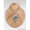 Très gros pendentif Cavansite sur roche-mère - Pendentifs pierres naturelles