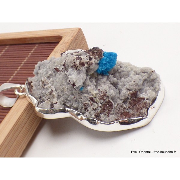 Très gros pendentif Cavansite sur roche-mère Pendentifs pierres naturelles PAC68.3