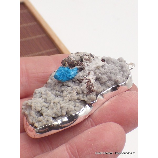 Très gros pendentif Cavansite sur roche-mère Pendentifs pierres naturelles PAC68.3