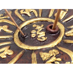 Porte encens tibétain mantra en terre cuite Brûleurs et porte-encens PET55