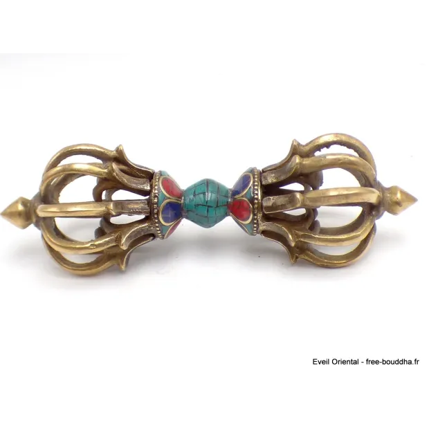 Dordjé vajra bouddhiste 8 branches pierres naturelles - Objets rituels bouddhistes