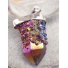 Pendentif argent Quartz Spirit et titane Pendentifs pierres naturelles LAM29