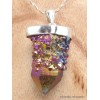 Pendentif argent Quartz Spirit et titane Pendentifs pierres naturelles LAM29